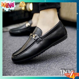 Giày Da Trơn Nam Cao Cấp Có Đai Ngang Phong Cách Hàn Quốc [ Màu Đen - TN30 ]
