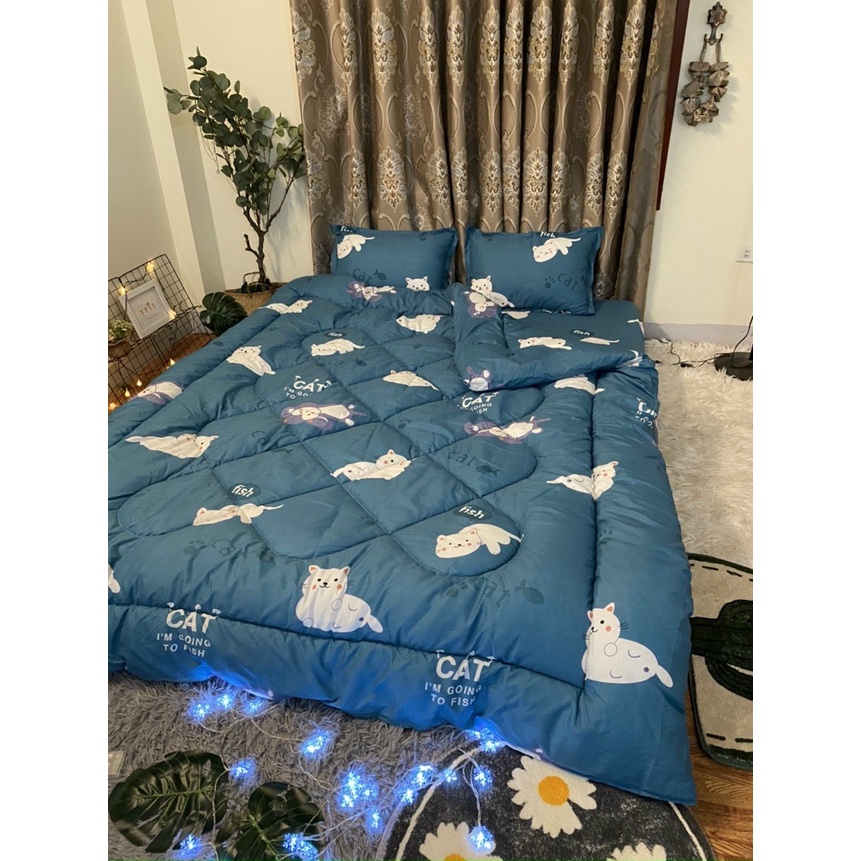 Chăn phao siêu nhẹ, Chăn bông gòn cotton poly 1m9x2m1 (nhiều màu lựa chọn)