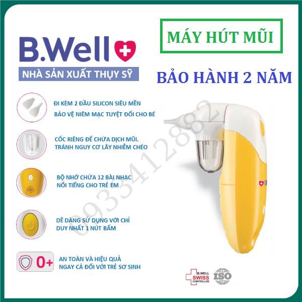 Máy hút mũi B.Well WC-150, hút dịch mũi cho bé làm sạch mũi tốt nhất Nhập Khẩu Chính Hãng Thụy Sỹ