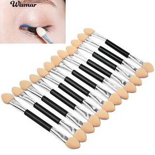 [Hàng mới về] Bộ 12 cọ trang điểm 2 đầu xốp kích thước 7.5cm dùng để đánh phấn mắt tiện dụng