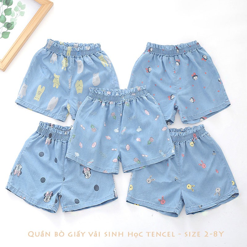 Quần bò giấy bé gái vải sinh học Tencel  2-7 tuổi