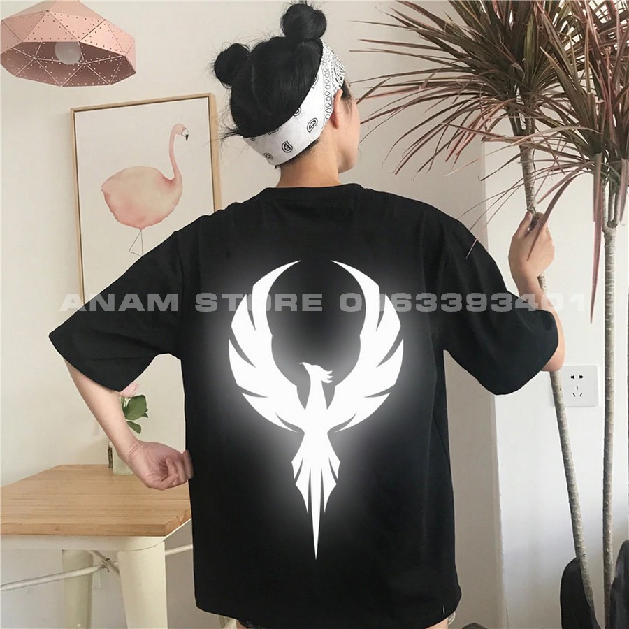 Áo thun phản quang tay lỡ Nam Nữ Phụng Hoàng
