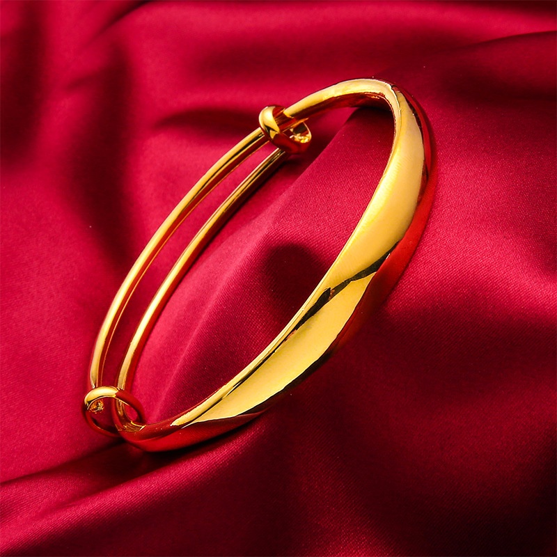 Vòng Đeo Tay Mạ Vàng Đồng Thau Dày Bóng Họa Tiết Rồng Phượng Phong Cách Mới