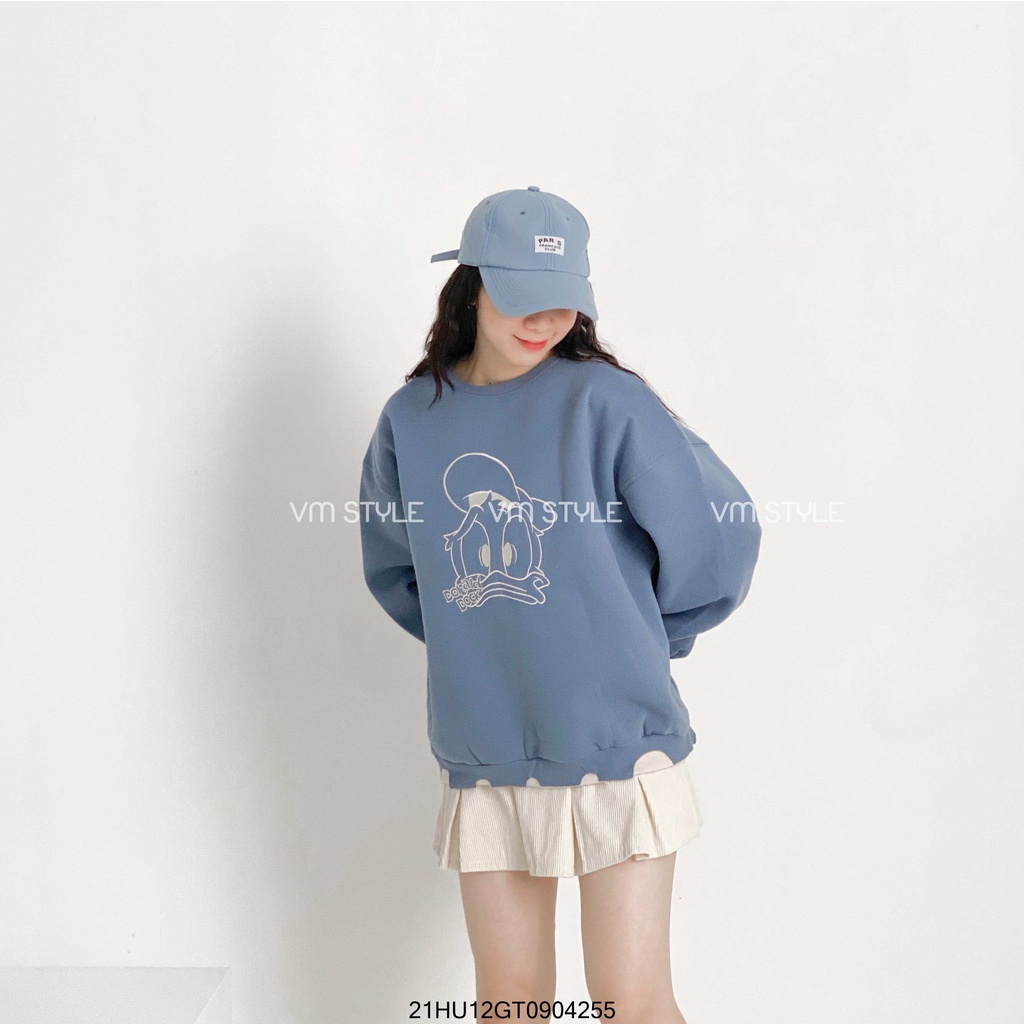 Áo nỉ Hoodie viền tay in hình chú vịt vạt áo cách điệu thời trang nữ Hàn Quốc FMstyle Saigon 21HU12GT0904 | BigBuy360 - bigbuy360.vn