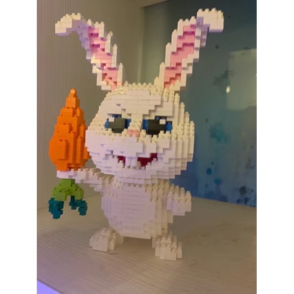 [ĐỒ CHƠI] Lego Xếp Hình Nanoblock Chú Thỏ Trắng Snowball Tay Cầm Cà Rốt