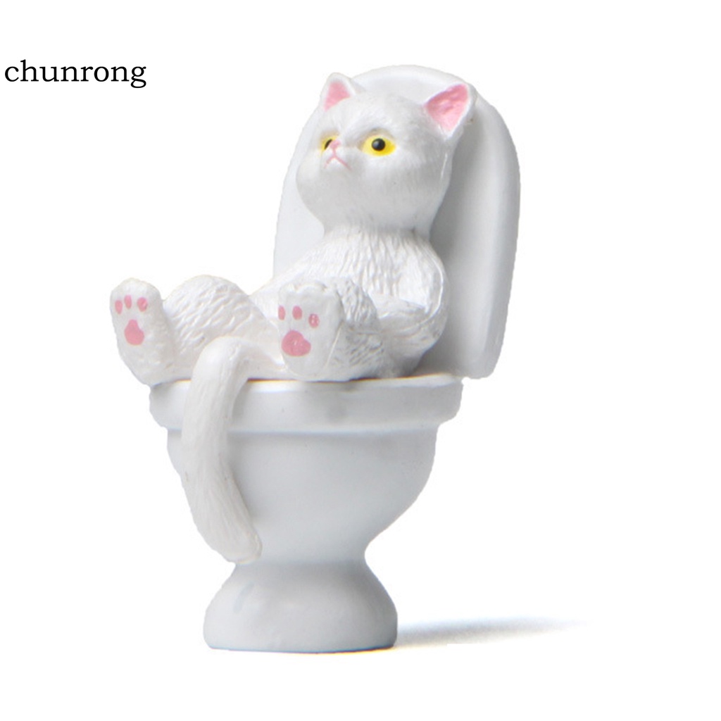 Mô hình chú mèo toilet mini ngộ nghĩnh vui nhộn cho bé