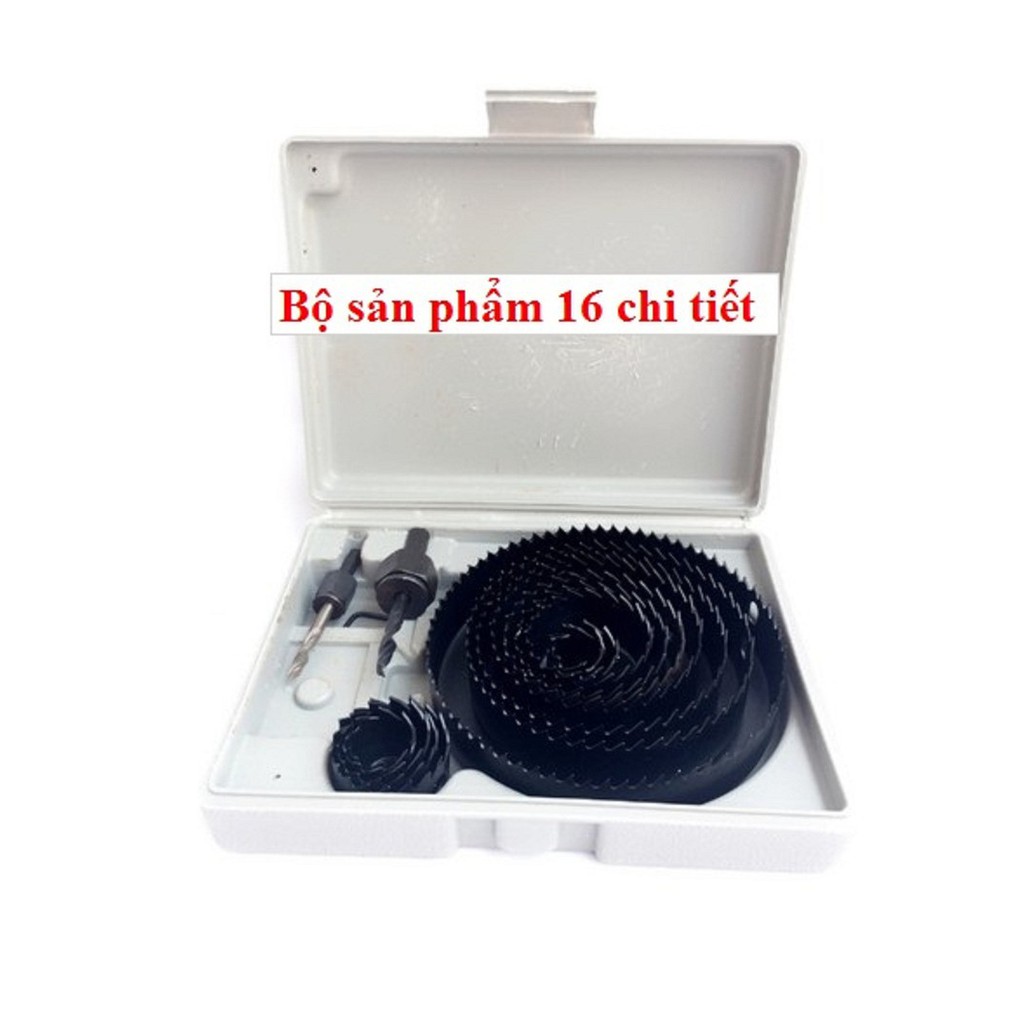 Bộ mũi khoét lỗ tròn - 16 mũi khoét lỗ