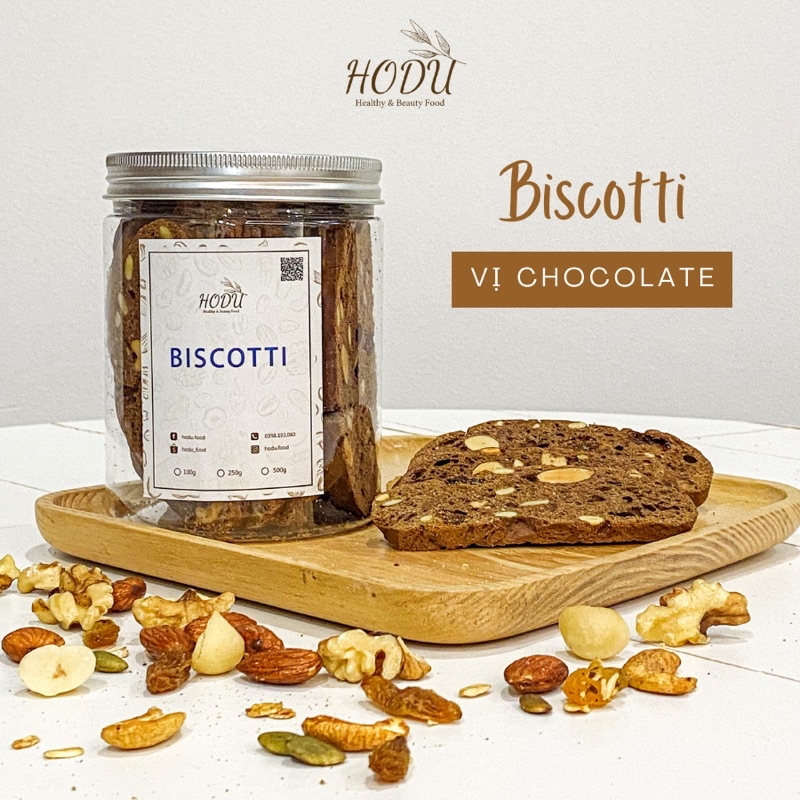 500g Biscotti chocolate nguyên cám, bánh ngũ cốc nướng ăn kiêng không đường | HODU - Thế giới đồ ăn healthy