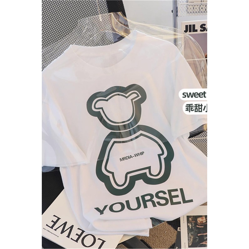 Áo Thun HIIXIIVI 100% cotton Tay Ngắn Cổ Tròn In Hình Hoàng Hôn Thời Trang Mùa Hè Phong Cách Hàn Quốc Dành Cho Nữ 2022