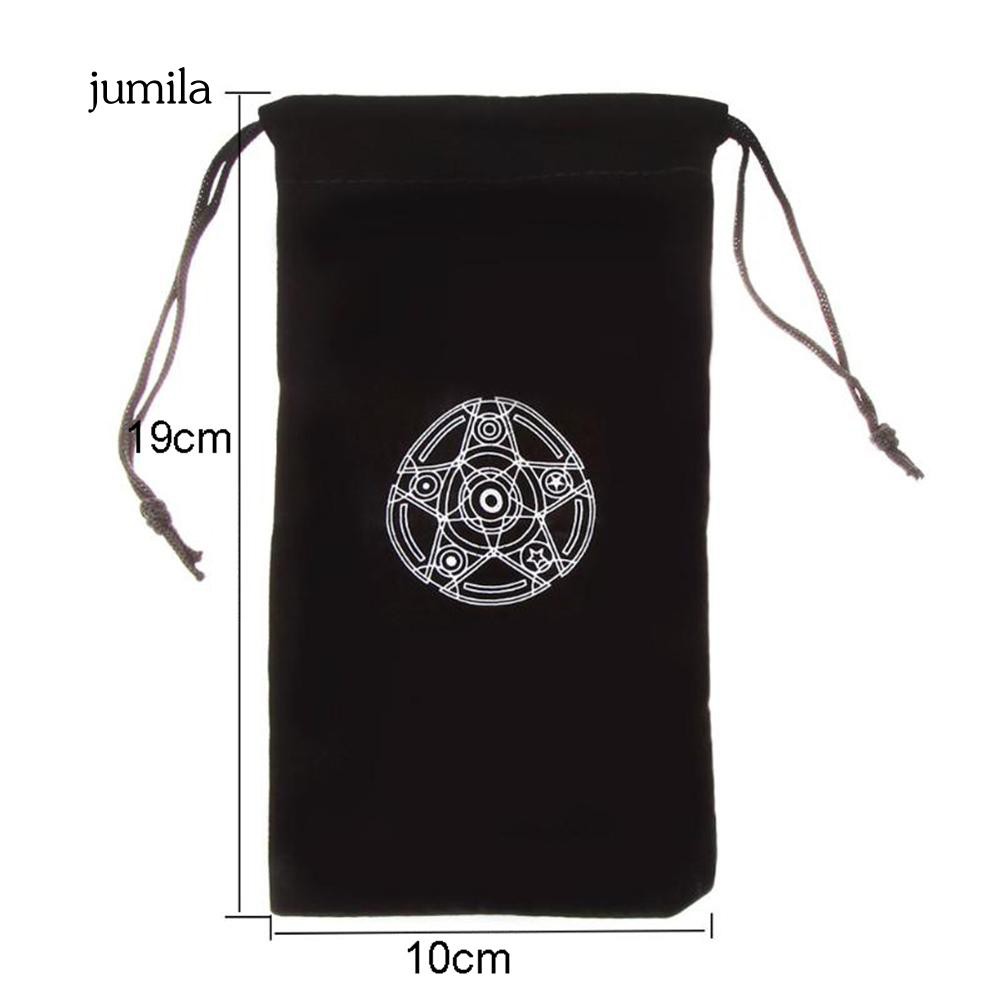 JULA  Pentacle Print Vevet Jewelry Tarot Dice Power Bank Storage Bag Drawstring Pouch