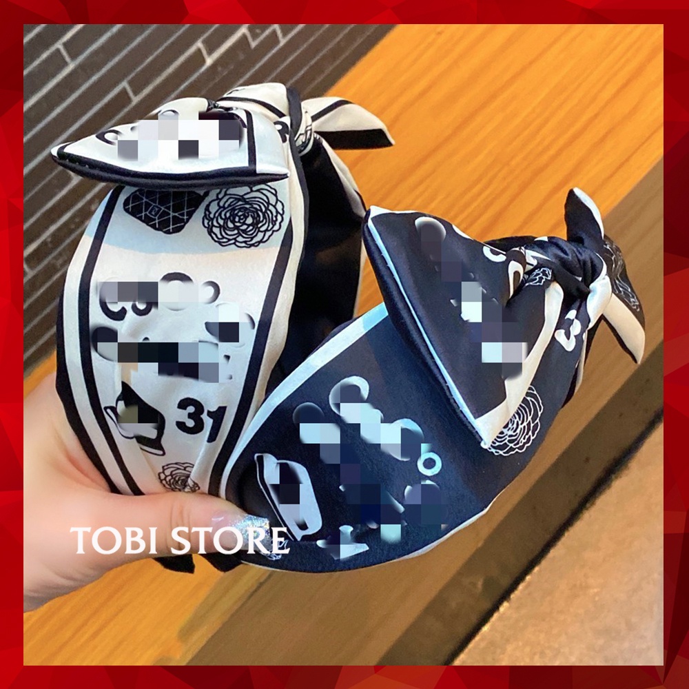 Bờm tóc thương hiệu CC hoa trà sang chảnh bản to TB576