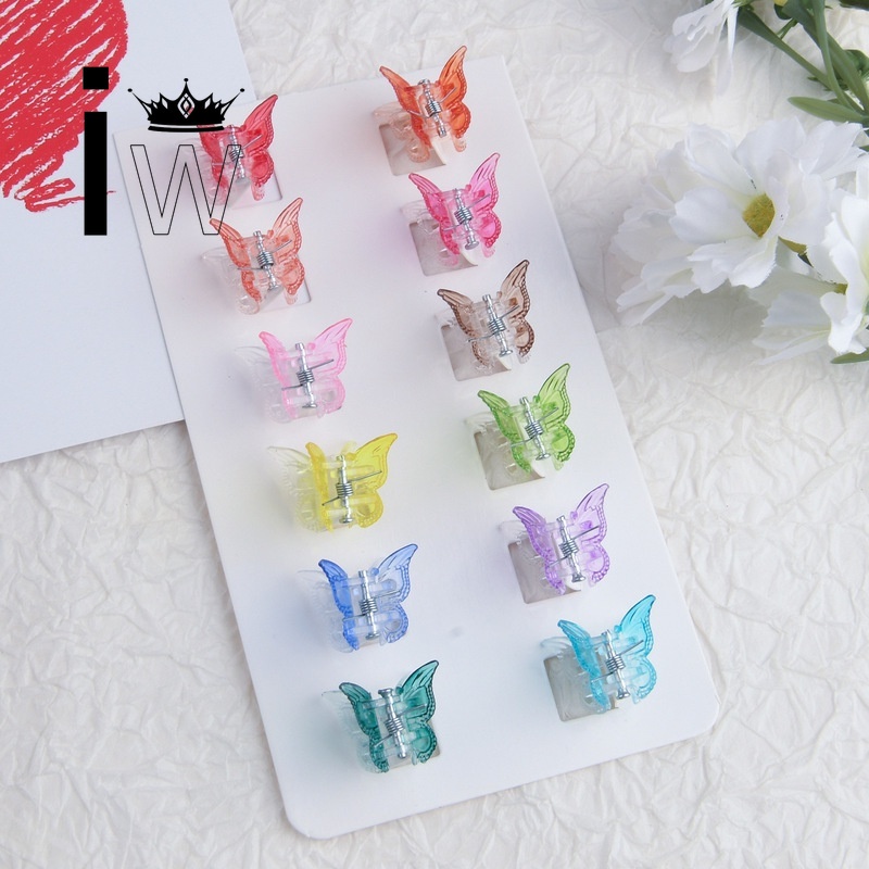 Kẹp tóc nhựa hình bướm màu sắc ngọt ngào dễ thương cho nữ