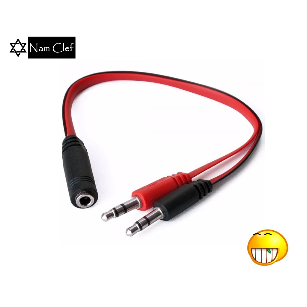 Jack gộp chia Mic và Audio - Microphone và Âm thanh 3.5mm. 2 Đực -> 1 Cái | 2 Male -> 1 Female