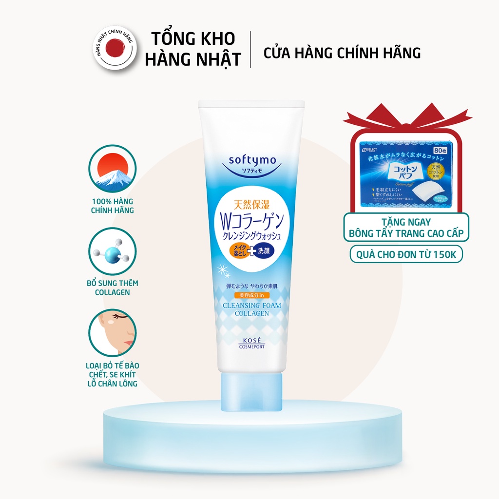 Sữa rửa mặt Kose Softymo Cleansing Foam Collagen (190g)