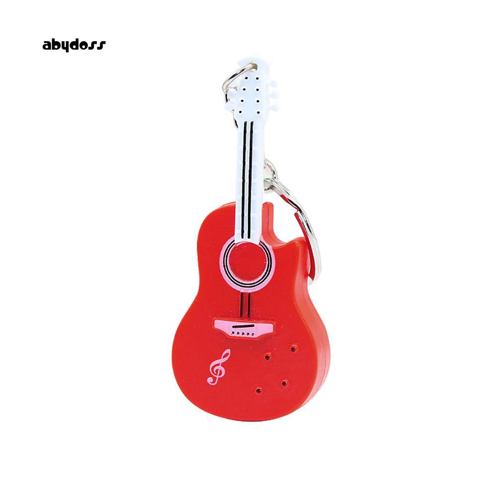 Móc chìa khóa hình đàn ghita với đèn LED phát sáng