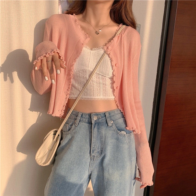 Áo Khoác cardigan Dệt Kim Chống Nắng Thời Trang Cho Nữ