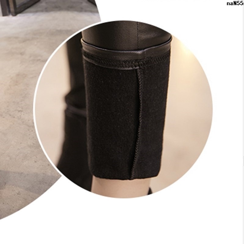 Quần Legging Da pu Lót Nhung Dày Lưng Cao Dáng Ôm Thời Trang Thu Đông 2019 Cho Bạn Gái