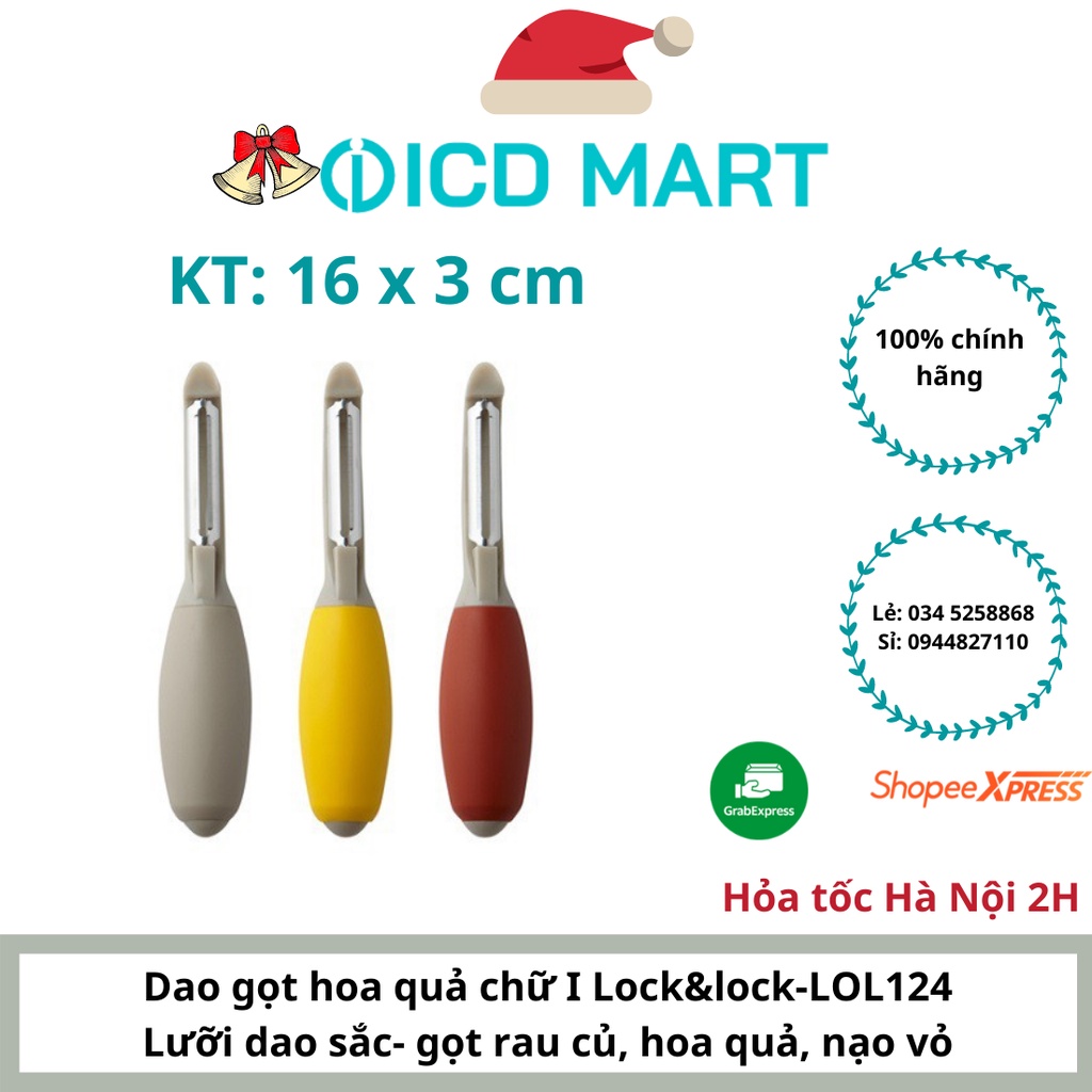 Dao Bào Nạo Vỏ Rau Củ Quả Kiểu Chữ I Lock&amp;Lock LOL124, đủ 3 màu