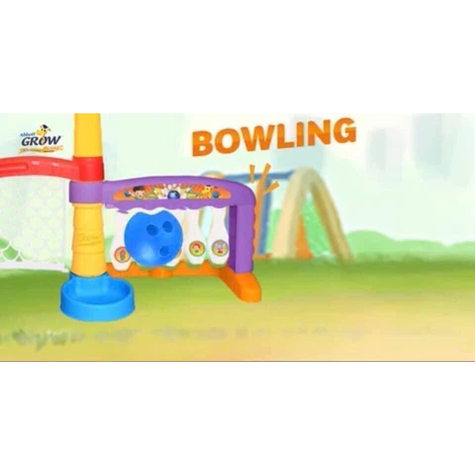 BỘ ĐỒ CHƠI ĐA NĂNG 3 TRONG 1: BOWLING, ĐÁ BANH, BÓNG RỔ - Khuyến mãi của Grow