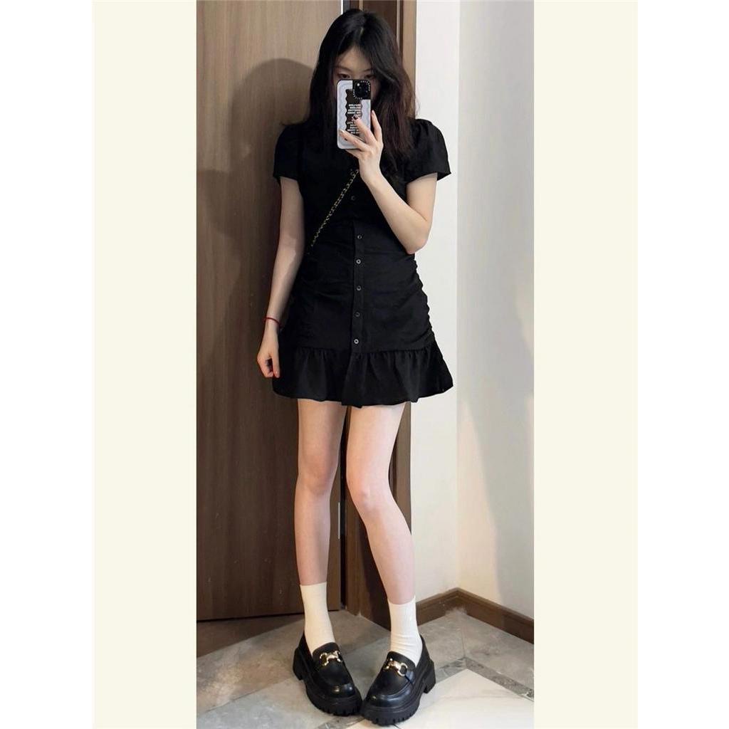 Đầm Cổ Chữ V Phối Bèo Nhún Phong Cách Pháp 65184