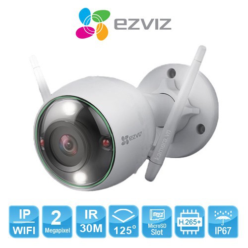 Camera IP WiFi Ezviz CS-C3N-A0-3H2WFRL (C3N), Sử Dụng Trí Tuệ Nhân Tạo AI, Tích Hợp MIC Thu Âm, Chuẩn Nén H.265