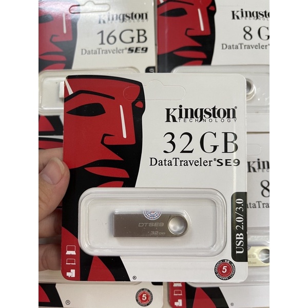 USB Kingston SE9 4G/8G/16G/32G Thiết Kế Nhỏ Gọn, Vỏ Kim Loại, Chống Nước - BH 12 tháng