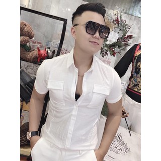 Áo Sơ Mi Đũi Nam Ngắn Tay Chất Liệu Cao Cấp ELNIDO