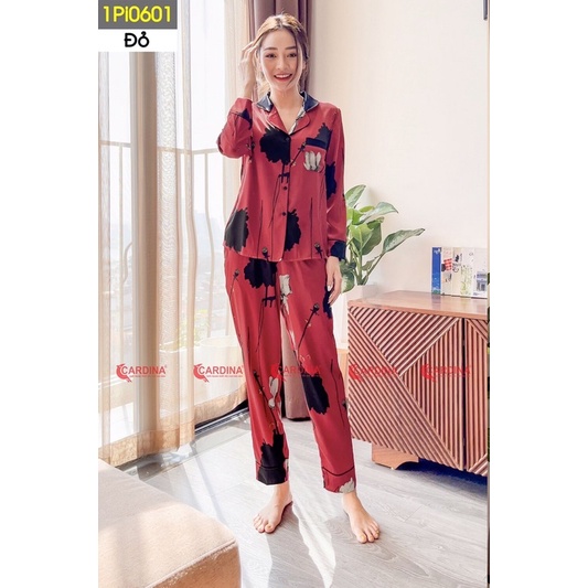 Bộ Pijama Nữ 𝐂𝐀𝐑𝐃𝐈𝐍𝐀 Dài Tay Họa Tiết Sắc Màu cao cấp