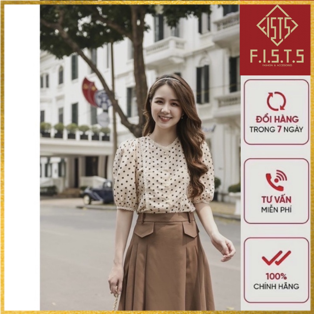Áo sơ mi nữ chấm bi F194 chất vải đẹp dễ mặc hàng thời trang thiết kế xịn mịn phối hợp thuận tiện có BIGSIZE