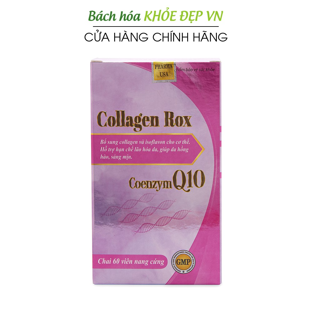 Viên uống đẹp da Collagen Rox Coenzym Q10 tăng nội tiết tố nữ - Hộp 60 viên