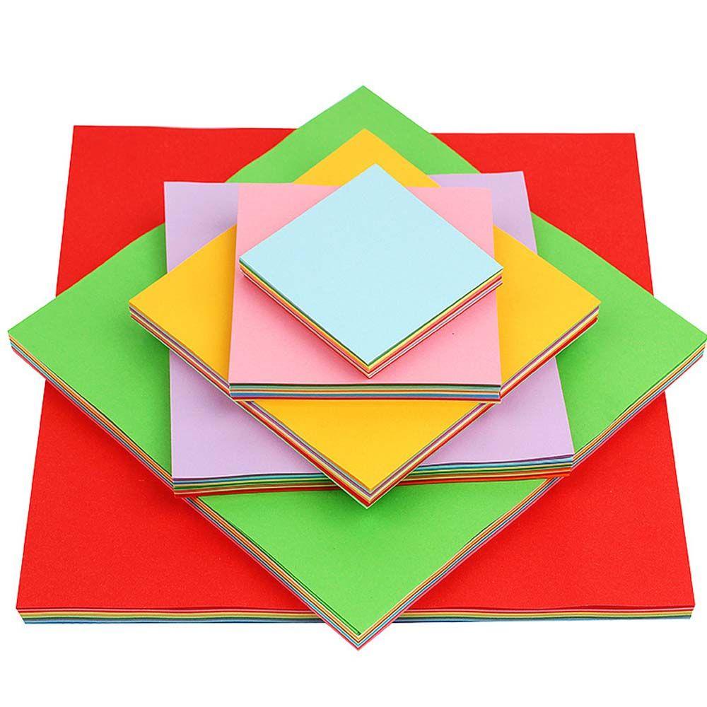 Set 100 Giấy Xếp Origami Hình Vuông Hai Mặt Nhiều Màu Sắc Sáng Tạo Dành Cho Trẻ Em