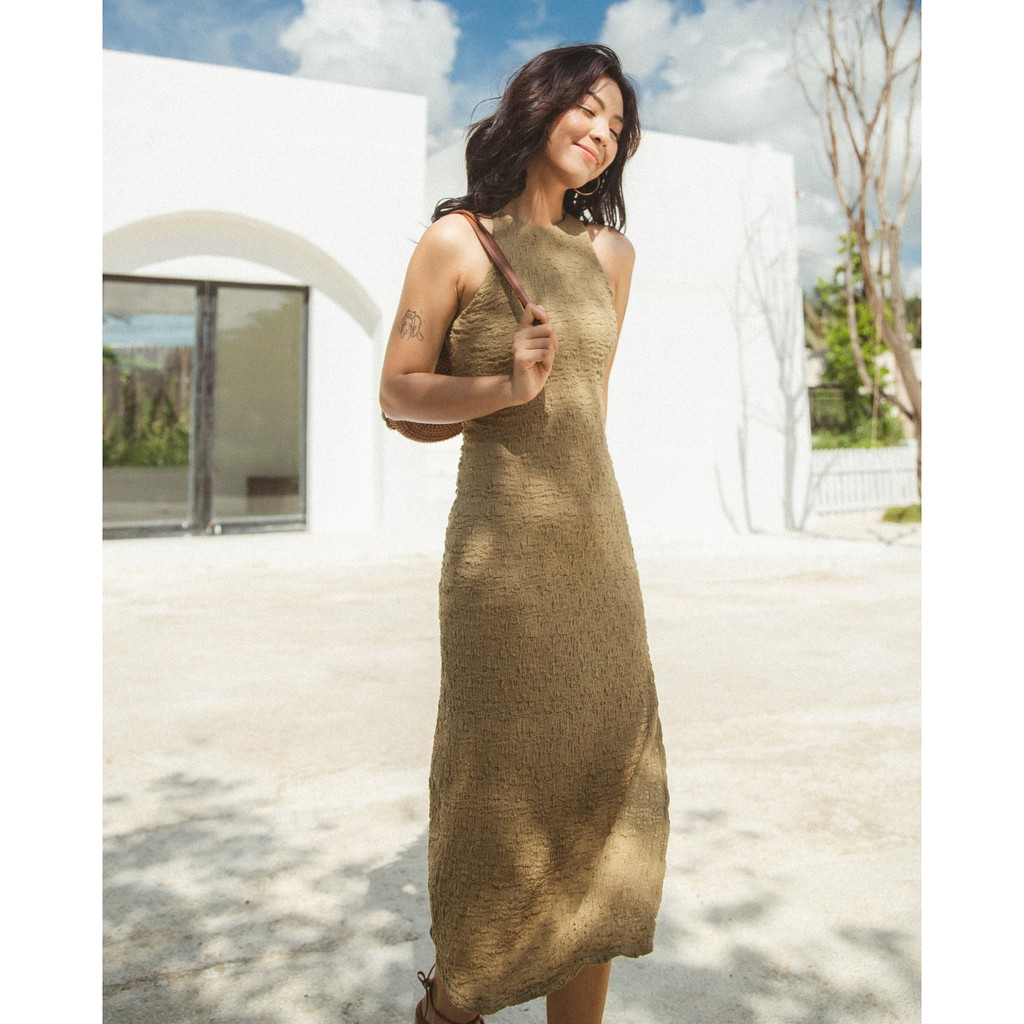 Đầm thun rêu xẻ đùi DRESSIE - Sienna midi dress