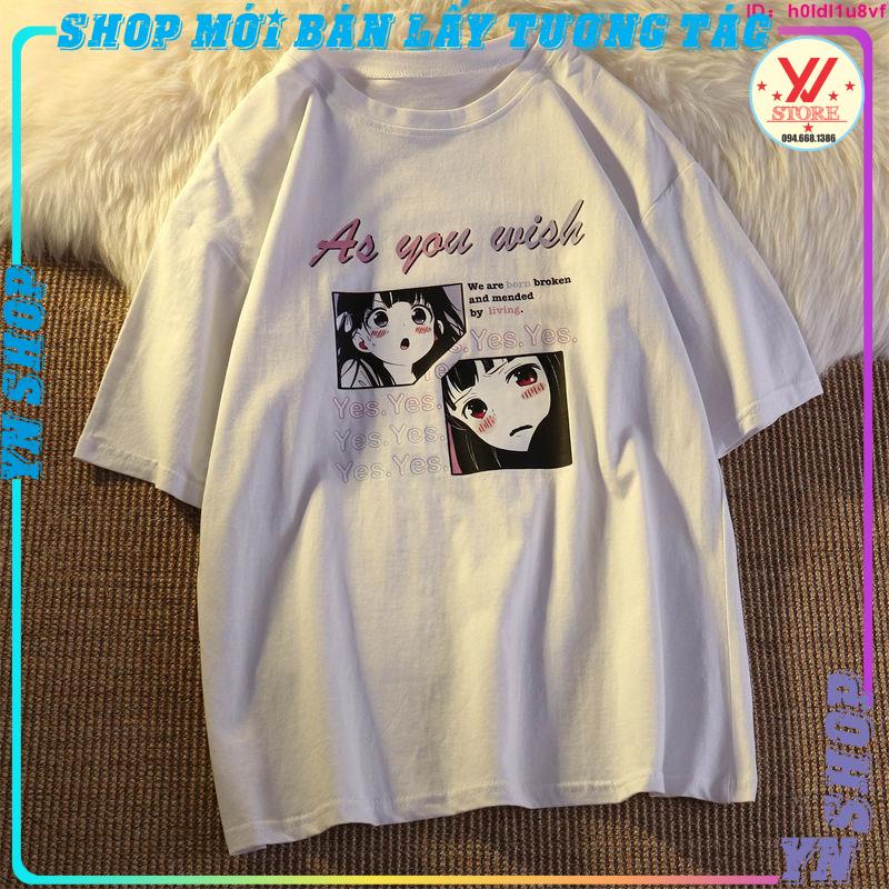 Áo thun tay lỡ nữ  Anime Nhật bản As You wish form rộng unisex ,Áo sweater tay dài nữ chất cotton