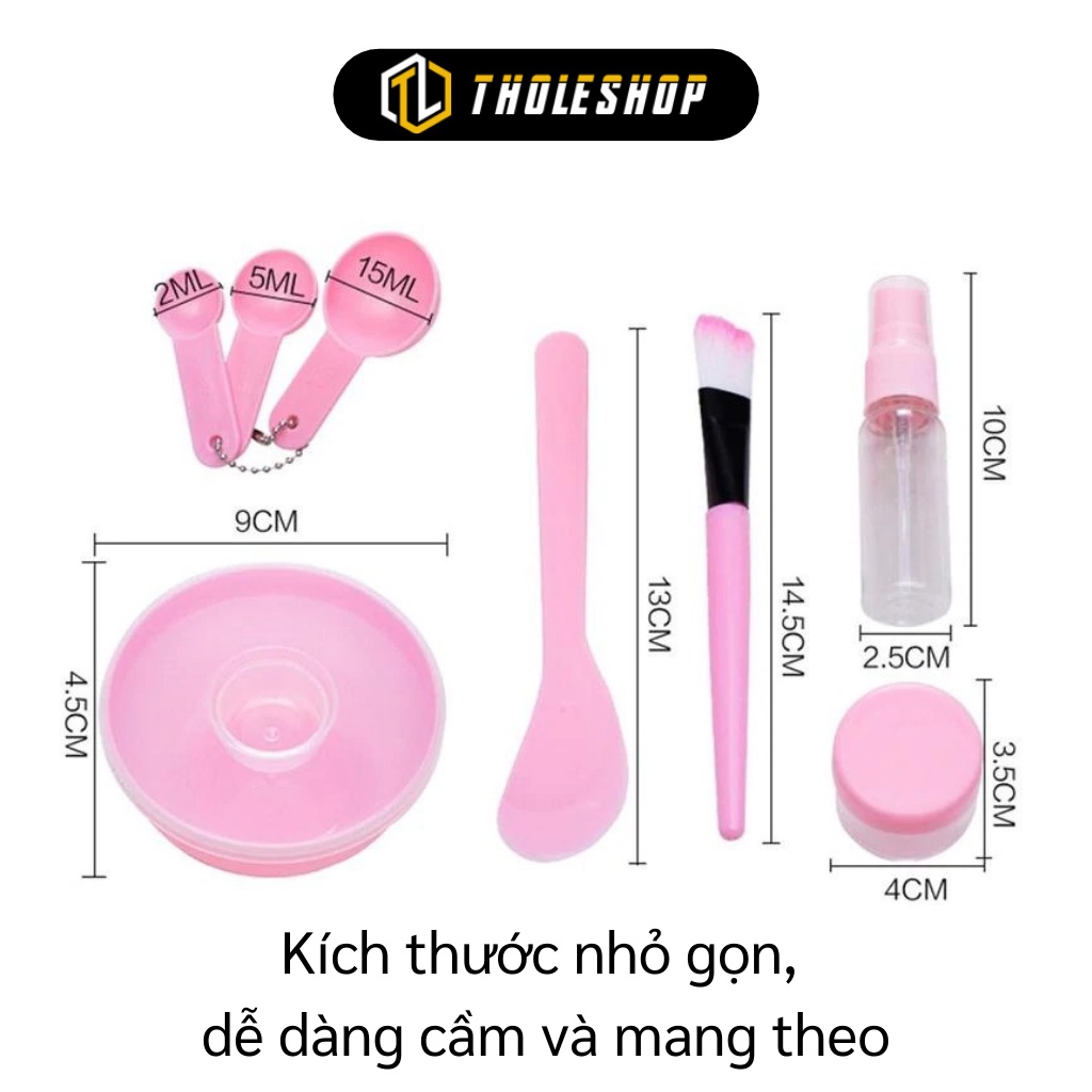 Dụng Cụ Trộn Mặt Nạ - Bộ 9 Món Bát Trộn Đắp Mask Gồm Bát, Que, Chổi Cọ Và Thìa Đong 6279