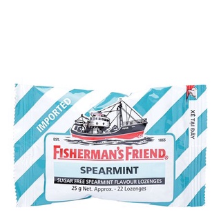 Kẹo cay con tàu không đường vị lục bạc hà Fishermans Friend Spearmint