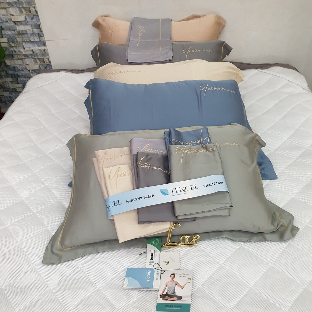 Combo 2 vỏ gối nằm 50x70cm chất lụa 100%TENCEL , COOL SILK, 5 màu tùy chọn