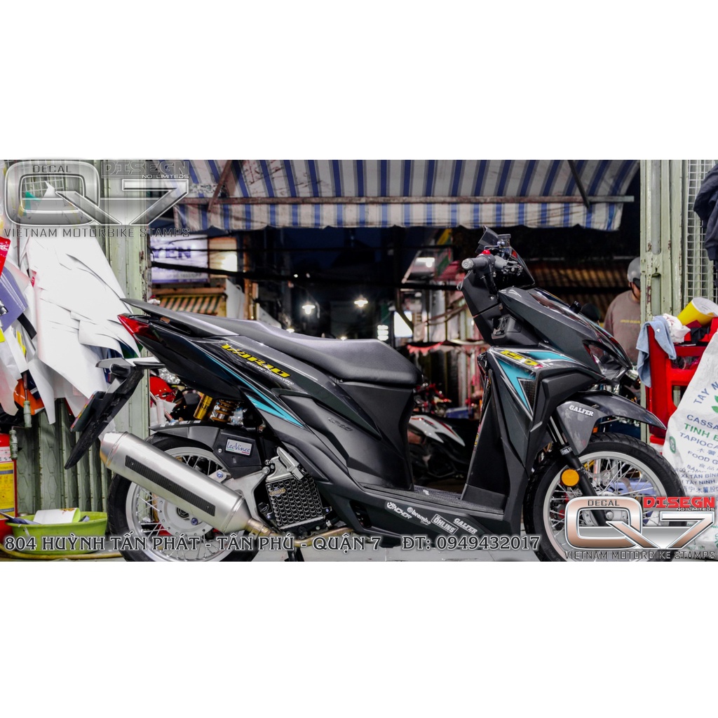 Tem rời vario -  xanh đen - decalq7