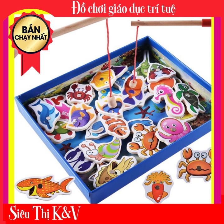 Đồ Chơi Câu Cá Gỗ Rèn Luyện Khả Năng Khéo Léo Và Tập Trung Cho Bé KV23
