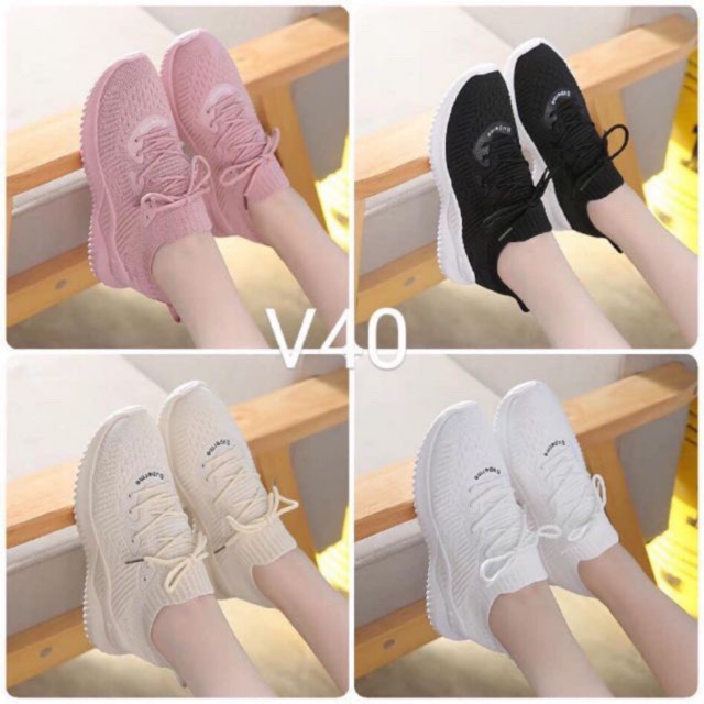 (4 Màu ) Giày Thể thao nữ cổ chun đế siêu mền kiểu dáng hàng quốc | BigBuy360 - bigbuy360.vn