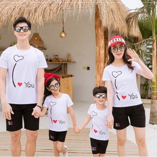 Áo Thun Đồng Phục Gia Đình In Chữ I LOVE YOU DLX