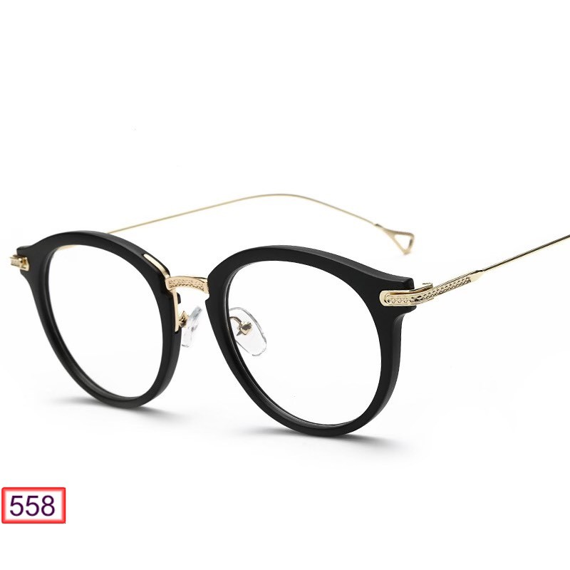 MẮT KÍNH GỌNG CẬN FORM TRÒN KIM LOẠI CHÂN GỌNG TAM GIÁC 558 SIÊU ĐẸP | BigBuy360 - bigbuy360.vn