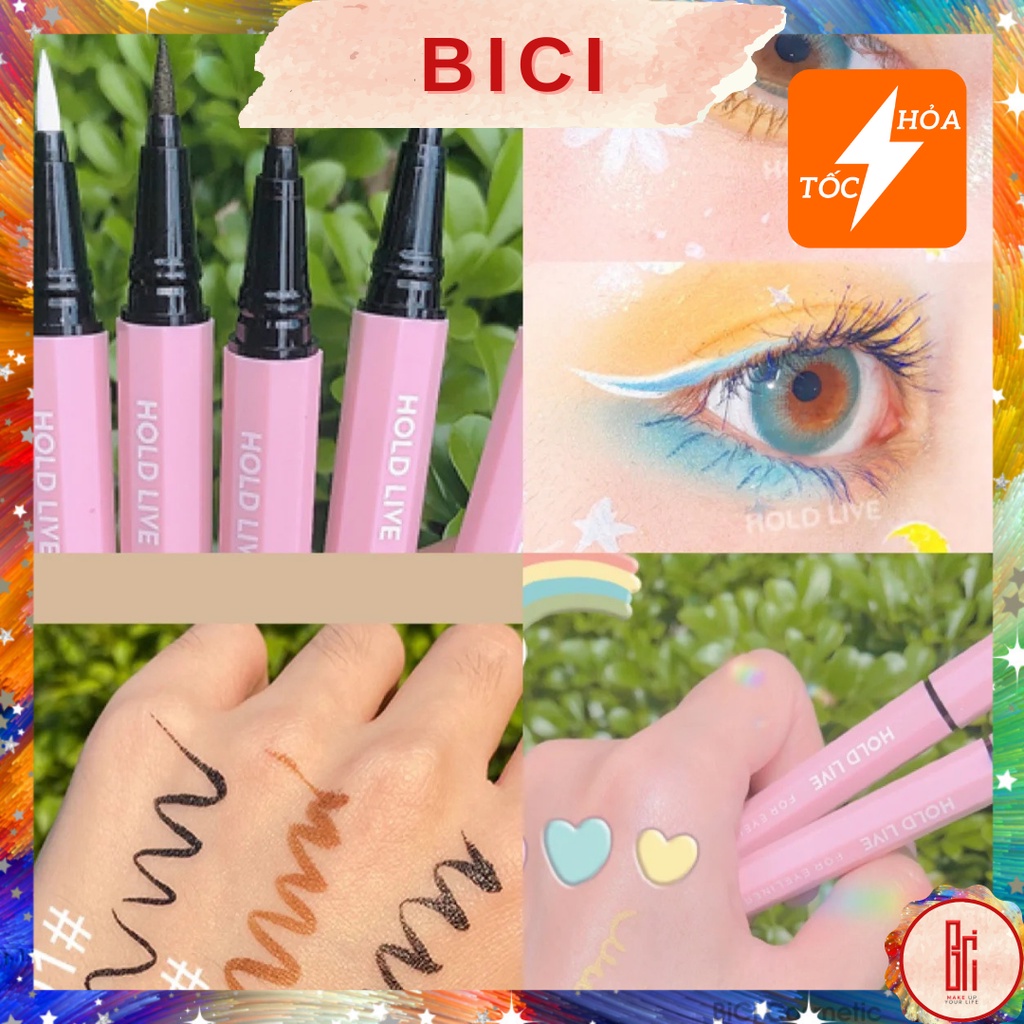 Bút Kẻ Mắt Dạ Siêu Mảnh Không Trôi HOLD LIVE Superfine Natural Eyeliner Nội Địa Trung