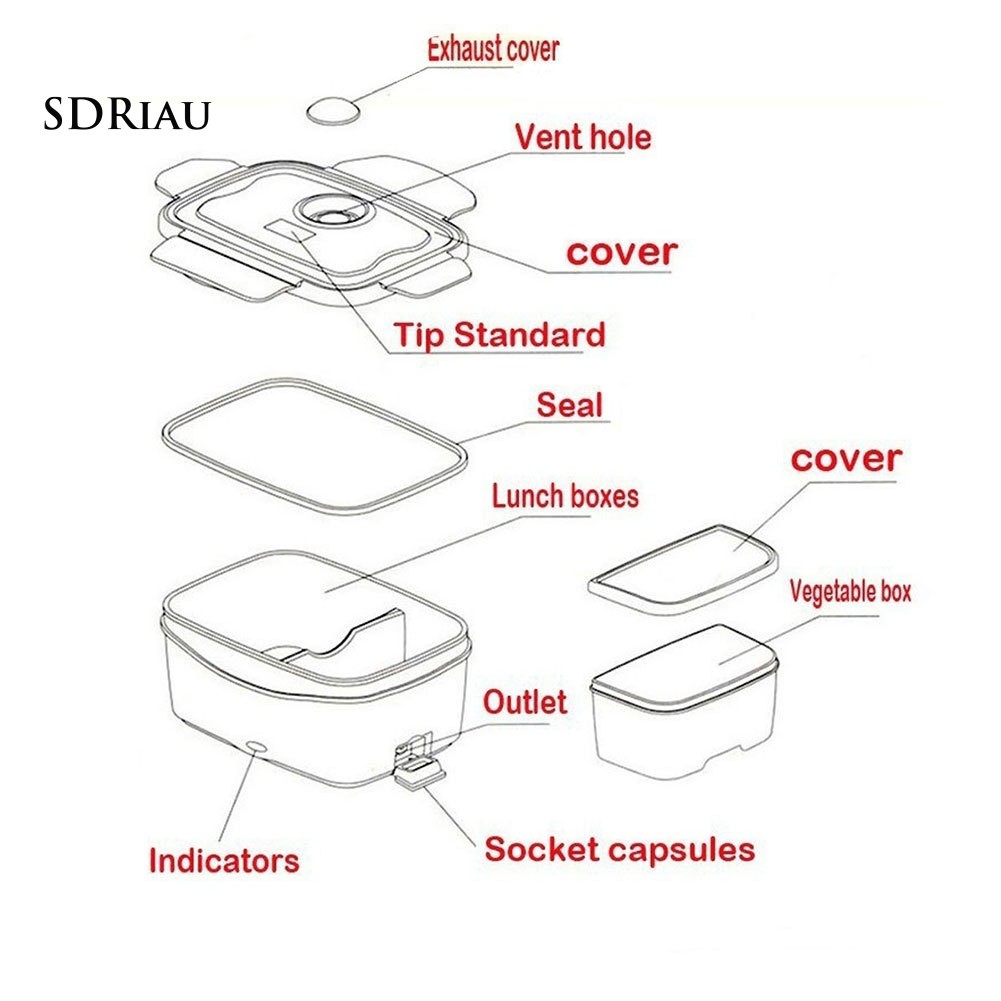 Hộp Đựng Cơm Trưa Điện Tử 12V Hâm Nóng Tiện Dụng Cho Xe Hơi
