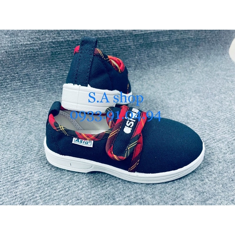 Giày thể dục ASIA vải DÁN XANH bé gái/trai
