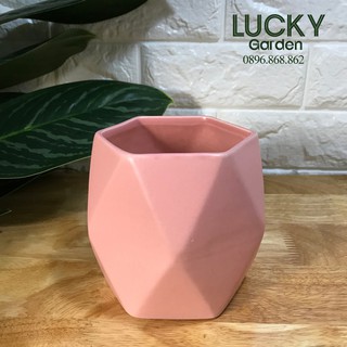 Chậu Gốm Sứ Bát Tràng Đa Giác