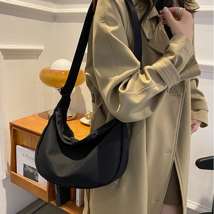 Túi đeo chéo nữ thời trang vải Poly chống nước dáng thuyền phong cách Ulzzang đi chơi chụp ảnh cá tính