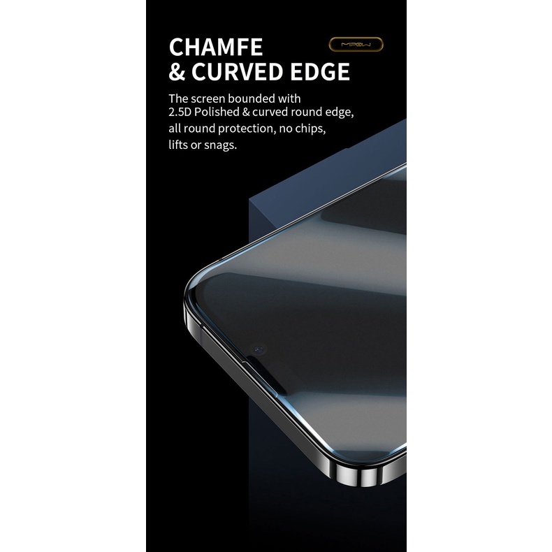 Miếng Dán Cường Lực MIPOW KingBull Chống Vân Tay Dành Cho iPhone 14 ProMax / 14 Pro / 14 Plus / 14 - Hàng Chính Hãng