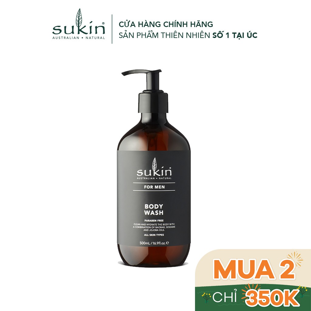 Sữa Tắm Cho Nam Sukin For Men Body Wash 500ml