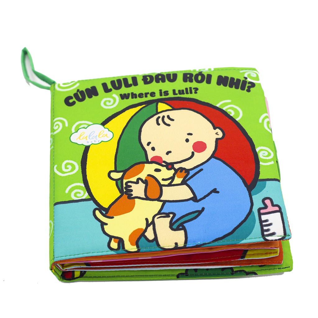 Sách Vải song ngữ "Cún Luli đầu rồi nhỉ"