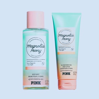 ( Mới 2021 ) Xịt Thơm và Lotion MAGNOLIA PEONY VICTORIA'S SECRET PINK 250ml.